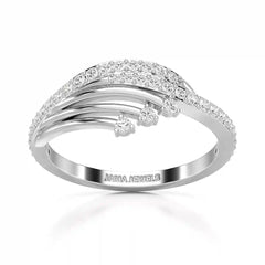 0.30 CT Round Cut Lab Diamond Bypass Ring