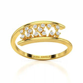 0.10 CT Pipe Pave Lab Diamond Ring with Round Diamonds Jama Jewels
