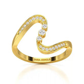 0.15 CT Lab Diamond Wave Ring with Round Cut Lab Diamonds Jama Jewels