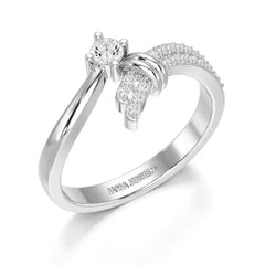0.20 CT Round Cut Lab Diamond Bypass Ring Jama Jewels