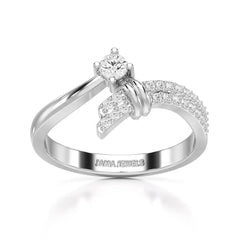 0.20 CT Round Cut Lab Diamond Bypass Ring Jama Jewels