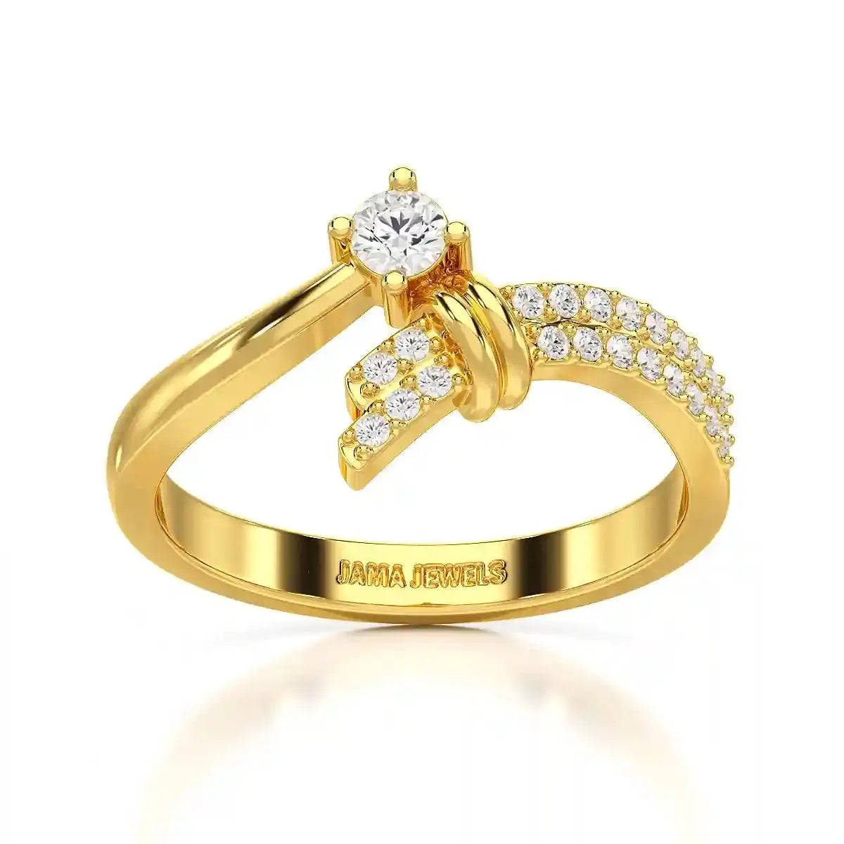 0.20 CT Round Cut Lab Diamond Bypass Ring Jama Jewels