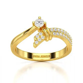 0.20 CT Round Cut Lab Diamond Bypass Ring Jama Jewels