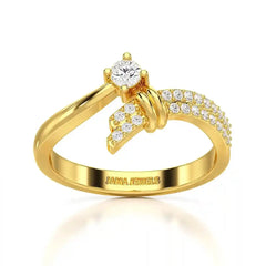 0.20 CT Round Cut Lab Diamond Bypass Ring Jama Jewels