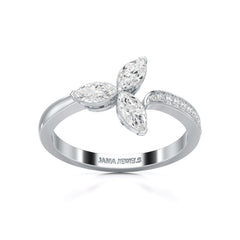0.50 CT Marquise Cut Diamond Petal Ring Jama Jewels