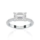 2.40 CT Straight Emerald Cut Lab Diamond Ring Jama Jewels
