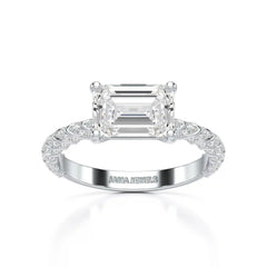 2.40 CT Straight Emerald Cut Lab Diamond Ring Jama Jewels