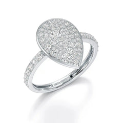 1 CT Pear Shaped Pave Ring with Round Diamonds Jama Jewels