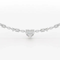 12.54 CT Heart Cut Lab Diamond Tennis Necklace Jama Jewels