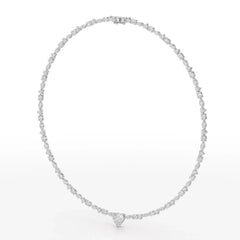 12.54 CT Heart Cut Lab Diamond Tennis Necklace Jama Jewels