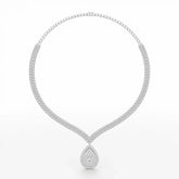 23.5 CT Two Layered Necklace with Round Lab Diamonds Jama Jewels