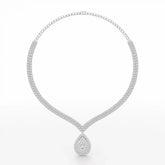 23.5 CT Two Layered Necklace with Round Lab Diamonds Jama Jewels