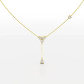1 CT Drop Necklace with Pear Cut Lab Diamonds Jama Jewels
