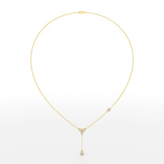 1 CT Drop Necklace with Pear Cut Lab Diamonds