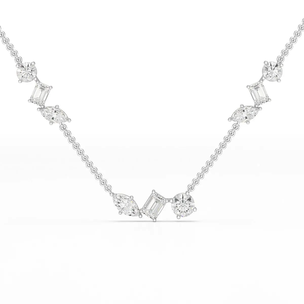 11 CT Lab Diamond Multi Shape Chain Pendant Jama Jewels