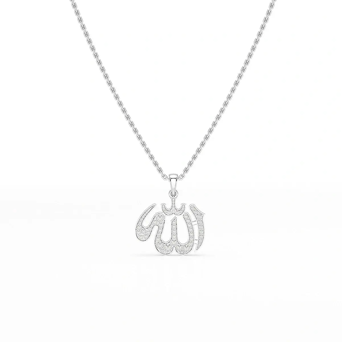 1.1 CT Lab Diamond Allah Named Chain Pendant Jama Jewels