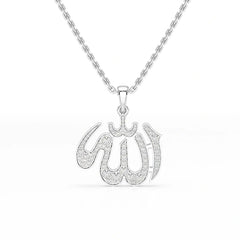 1.1 CT Lab Diamond Allah Named Chain Pendant Jama Jewels