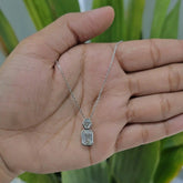 2.65 CT Emerald & Hexagon Cut Diamond Chain Pendant (Ready for Delivery) Jama Jewels