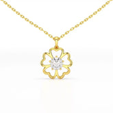 0.65 CT Heart Shape Pave Setting Chain Pendant With Round Cut Lab Diamonds