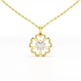 0.65 CT Heart Shape Pave Setting Chain Pendant With Round Cut Lab Diamonds Jama Jewels