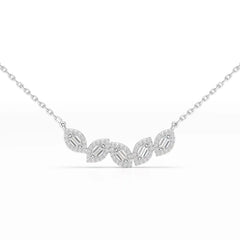 0.45 CT Baguette & Round Cut Diamond Chain Pendant Jama Jewels
