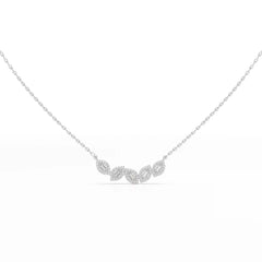 0.45 CT Baguette & Round Cut Diamond Chain Pendant Jama Jewels