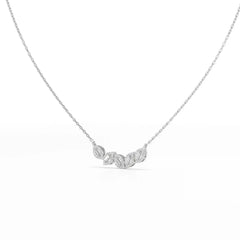 0.45 CT Baguette & Round Cut Diamond Chain Pendant Jama Jewels