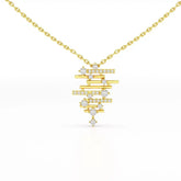 0.35 CT Lines Lab Diamond Chain Pendant with Round Cut Diamonds Jama Jewels