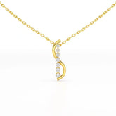 0.15 CT Round Cut Lab Diamond Swirl Chain Pendant