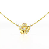 0.20 CT Flower Shape Lab Diamond Chain Pendant with Round Diamonds Jama Jewels