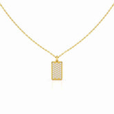 0.50 CT Lab Diamond Rectangular Chain Pendant with Round Diamonds