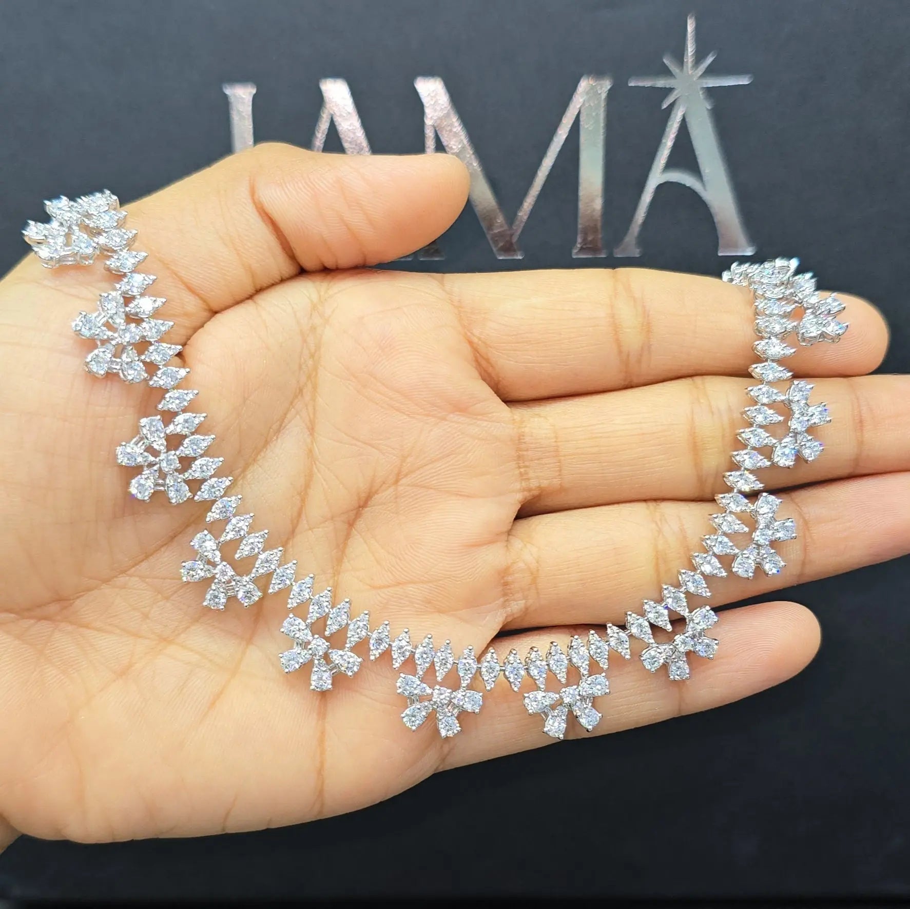 9.7 CT Elegant Lab Diamond Necklace with Round Diamonds (Ready for Delivery) Jama Jewels