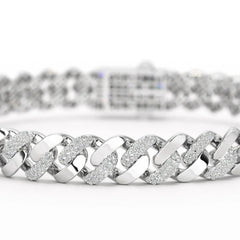 2.62 CT Round Cut Men's Cuban Bracelet Jama Jewels