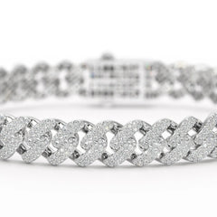 4.66 CT Round Cut Men's Cuban Bracelet Jama Jewels