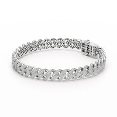 4.66 CT Round Cut Men's Cuban Bracelet Jama Jewels