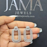 5.08 CT Lab Grown Halo Drop Earring (Ready for Delivery) Jama Jewels