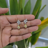 3.50 CT Marquise and Round Cut Lab Diamond Drop Earring (Ready for Delivery)