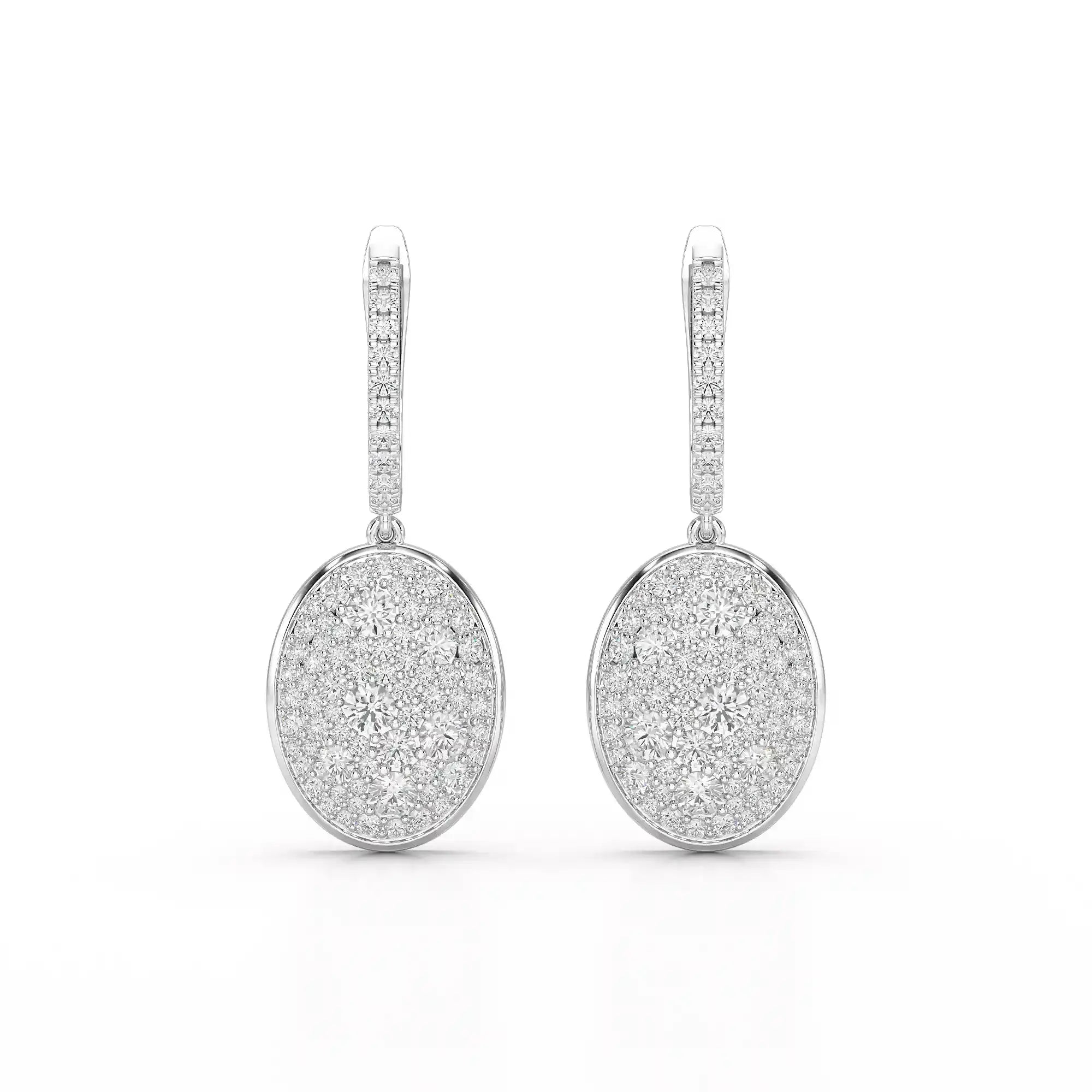 1.70 CT Round Cut Diamond Hoop Earring Jama Jewels