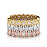1.10 CT Three Row Set Stackable Diamond Ring