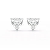 Heart Shape Solitaire Lab Diamond Stud Earrings