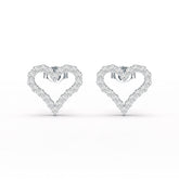 0.56 CT Heart Shaped Lab Diamond Stud Earrings