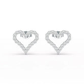 0.56 CT Heart Shaped Lab Diamond Stud Earrings