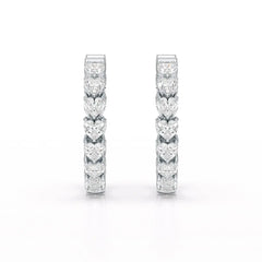 Heart Shaped Lab Grown Diamond Hoop Earrings