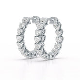 Heart Shaped Lab Grown Diamond Hoop Earrings