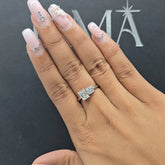 1.60 CT Round & Emerald Cut Diamond Two Stone Ring (Ready for Delivery)