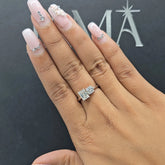 1.60 CT Round & Emerald Cut Diamond Two Stone Ring (Ready for Delivery) Jama Jewels