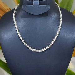 11.50 CT Round Cut Diamond Tennis Necklace (Ready for Delivery)