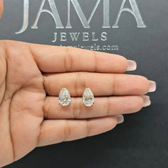 5 CT Pear Cut Single Stone Diamond Stud Earring (Ready for Delivery) Jama Jewels