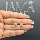 أقراط مرصعة بماسة مستديرة بوزن 2.15 قيراط (جاهزة للتسليم)