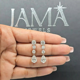 5.45 CT Pear & Round Cut Diamond Drop Earring (Ready for Delivery) Jama Jewels